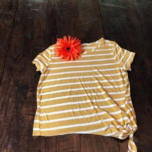 Girls/Youth Yellow & White striped shirt.